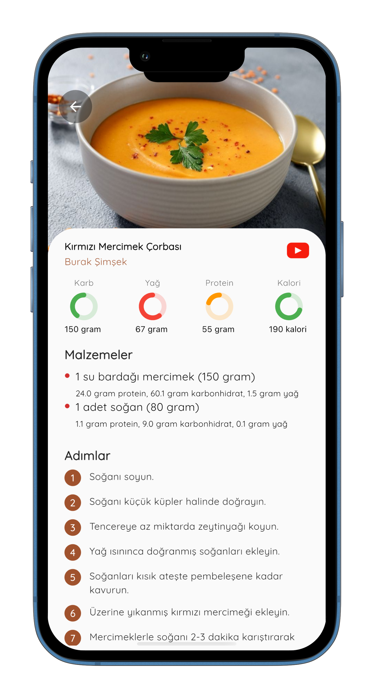Fit çorba tarifleri ekran görüntüsü